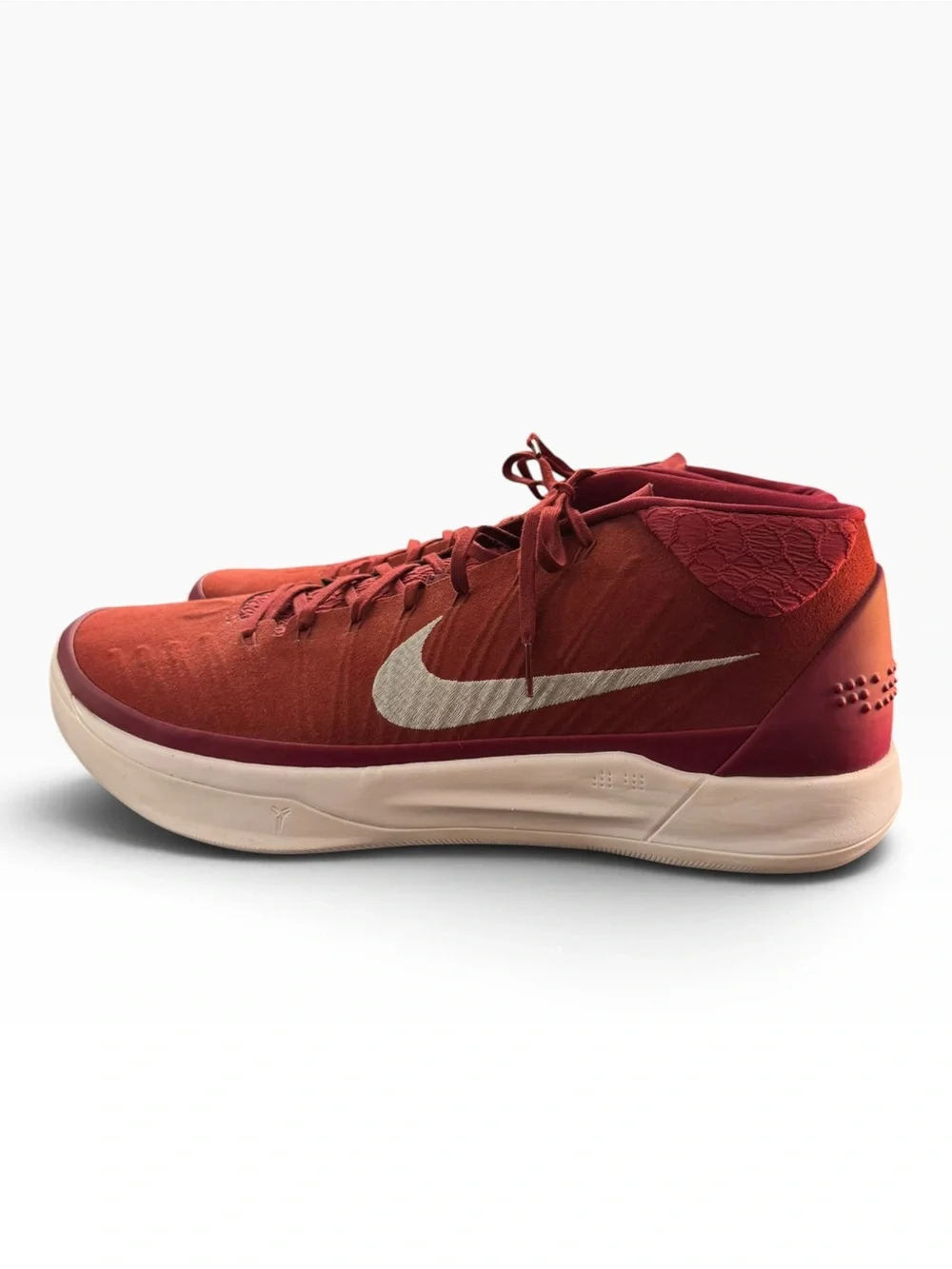 Nike Kobe A.D. Mid Team Red Maroon Chrome Silver Basketball Sneakers Size 18